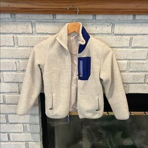 Kids Sherpa Jacket with Blue Accents